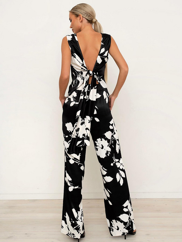 Modni satenski set od 2 dijela za žene, seksi bluza bez leđa na vezanje i odijelo s hlačama visokog struka Nova elegantna odjeća za putovanje na posao 2023.