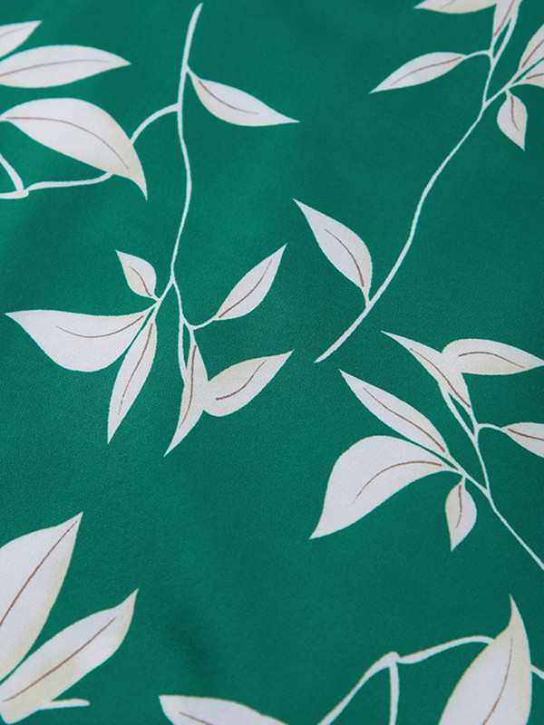 Ženska šik pidžama s printom lišća, kompleti od 2 komada, košulja s jednim kopčanjem i odijela s hlačama visokog struka, modna ženska odjeća za 2023.