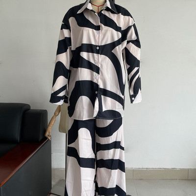 Ljetna moda Široke majice dugih rukava s printom Ravne hlače Dvodijelna odijela Nova ulična odjeća Ženska zimska Elegantna za putovanje na posao