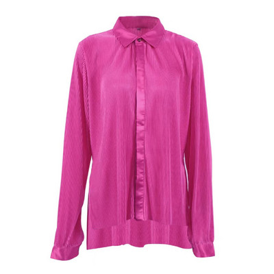 Suured naiste kodurõivad Elegantne plisseeritud kaheosaline komplekt avarate pikkade varrukatega pluusid ja kõrge vöökohaga laia säärega püksid naiste rõivad