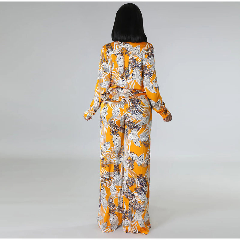 2023. aasta sügise trükitud püksid, kaheosaline komplekt naistele, moodne rev, pikkade varrukatega nöörsärk, vaba pükskostüüm, vabaaja daamiriietus