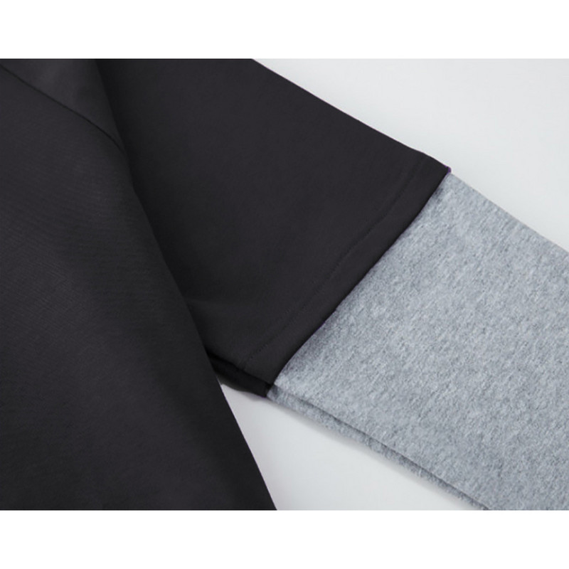 Muške crne oversize majice s kapuljačom Proljetne muške majice s dugim rukavima Hip Hop ulična odjeća Ležerni pulover Patchwork majice s kapuljačom