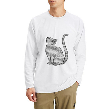 Νέα βιβλία και γάτες και βιβλία και γάτες Μακριά μπλουζάκια χαριτωμένα μπλουζάκια σε μέγεθος μπλουζάκια Anime T-shirt για άνδρες βαμβακερά