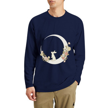 Μπλουζάκι New Moon Rabbit Long T-shirt για αγόρι μονόχρωμο μπλουζάκι μπλουζάκια ανδρικά αισθητικά ρούχα ανδρικά πρωταθλήματα μπλουζάκια