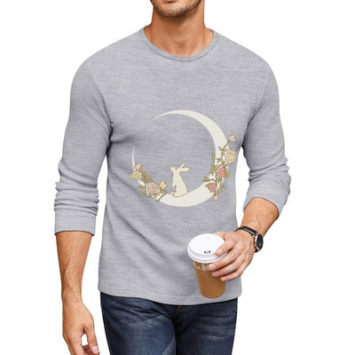 Duga majica New Moon Rabbit Majica za dječaka obična majica majice muška estetska odjeća muške šampionske majice