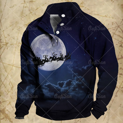 Sügisene meeste nööbid kapuuts Mood pikkade varrukatega ülisuured riided jõulud lumememm vabaaja kampsun Vintage kapuutsid meestele