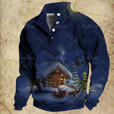 Sügisene meeste nööbid kapuuts Mood pikkade varrukatega ülisuured riided jõulud lumememm vabaaja kampsun Vintage kapuutsid meestele