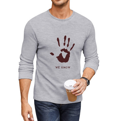 Νέα σκοτεινή αδελφότητα - Ξέρουμε μακρύ μπλουζάκι αστείο μπλουζάκι kawaii ρούχα Μπλουζάκι γραφικά μπλουζάκια ανδρικά γραφικά μπλουζάκια