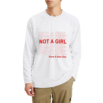 Νέο Not A Girl, Καλή σου μέρα! Μακρύ T-Shirt Ανδρικά μπλουζάκια Αισθητικής φόρμας με τοπ σε μέγεθος