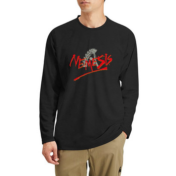 Νέο λογότυπο Nemesis με μακρύ μπλουζάκι μεγάλου μεγέθους μπλουζάκι vintage μπλουζάκι εφαρμοστό ανδρικό μπλουζάκι