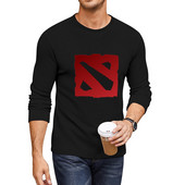 Νέο DOTA μακρύ μπλουζάκι φούτερ μαύρο μπλουζάκι vintage ανδρικό βαμβακερό μπλουζάκι