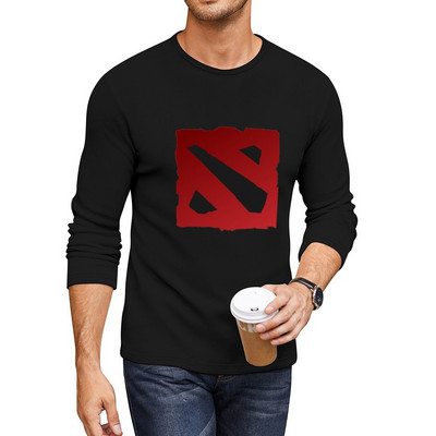 Νέο DOTA μακρύ μπλουζάκι φούτερ μαύρο μπλουζάκι vintage ανδρικό βαμβακερό μπλουζάκι