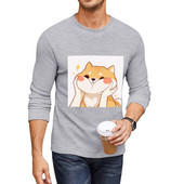 Uus Kawaii Shiba inu pikk T-särk armsad riided kohandatud t-särgid meeste t-särgid