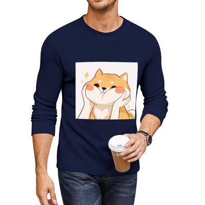 Uus Kawaii Shiba inu pikk T-särk armsad riided kohandatud t-särgid meeste t-särgid