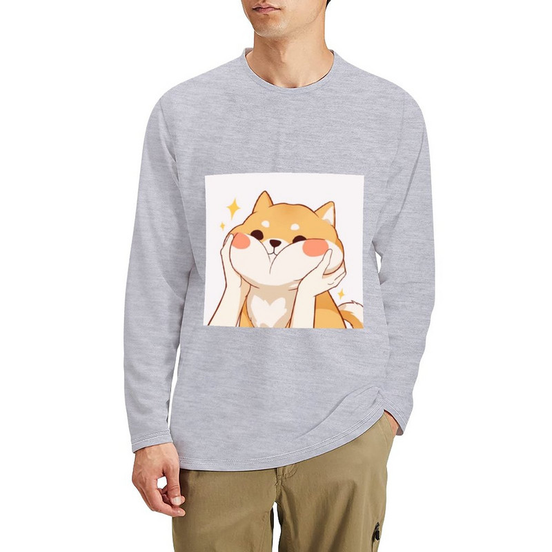 Uus Kawaii Shiba inu pikk T-särk armsad riided kohandatud t-särgid meeste t-särgid