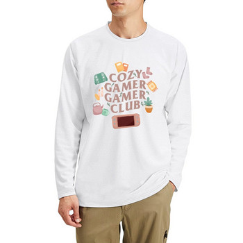Νέο Cozy Gamer Gamer Club Long T-Shirt T-shirt για αγόρι, μπλουζάκια σε μέγεθος, χαριτωμένα μπλουζάκια ανδρικά βαμβακερά