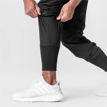 Тънки мъжки панталони 2023 Fashion Jogger мъжки спортни панталони Бързосъхнещи фитнес панталони с цип Улично облекло Ежедневни панталони за открито