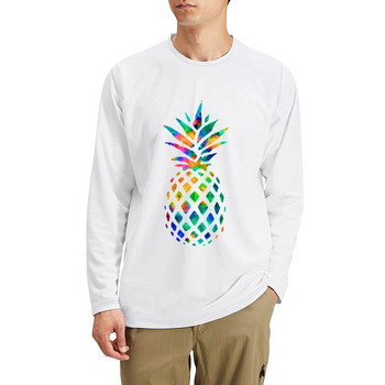 Нова дълга тениска Rainbow Pineapple суичъри хипи дрехи тениска мъжка тениска тениски тениски за мъже графика