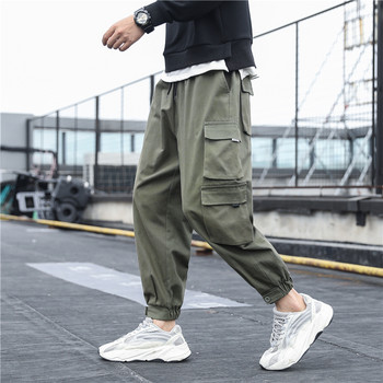 Νέες ανδρικές τσέπες στο πλάι Cargo Παντελόνι Μαύρο Hip Hop Harem Παντελόνι Casual Ανδρικό Joggers Φούτερ Μόδα Streetwear Παντελόνι 5XL