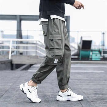 Νέες ανδρικές τσέπες στο πλάι Cargo Παντελόνι Μαύρο Hip Hop Harem Παντελόνι Casual Ανδρικό Joggers Φούτερ Μόδα Streetwear Παντελόνι 5XL