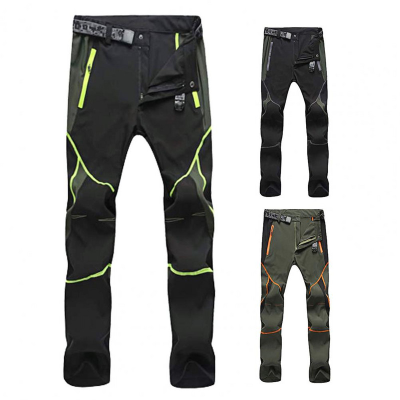 NUONEKO muške softshell zimske planinarske hlače, vodootporne i otporne na vjetar, tople flisove, debele, reflektirajuće, sportske hlače na otvorenom