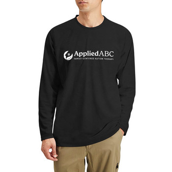 New AppliedABC White Wordmark Дълга тениска new edition t shirt oversize t shirts Естетично облекло хипи дрехи тениска мъже