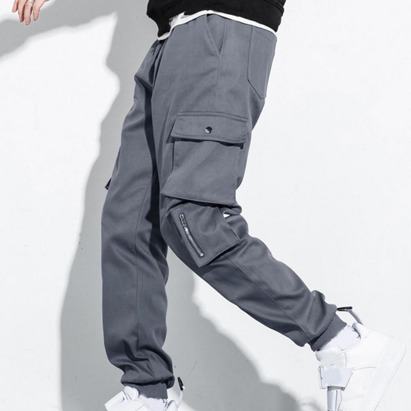 Muške hlače Jednobojne višestruke džepove Elastični struk s vezicom Jesenske hlače Cargo hlače otporne na habanje