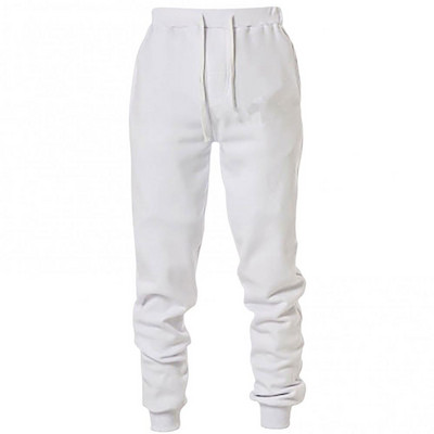 Ανδρικό μονόχρωμο φθινοπωρινό και χειμώνα με κορδόνι περίσφιξης με λουράκι αστραγάλου με δύο τσέπες, εύκαμπτο μη στενό παντελόνι με επίδεσμο αθλητικό παντελόνι