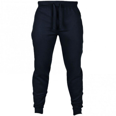 Ανδρικό μονόχρωμο φθινοπωρινό και χειμώνα με κορδόνι περίσφιξης με λουράκι αστραγάλου με δύο τσέπες, εύκαμπτο μη στενό παντελόνι με επίδεσμο αθλητικό παντελόνι