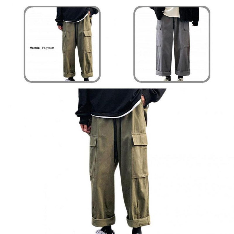 Ανδρικό παντελόνι Cargo Μοντέρνο φθινοπωρινό παντελόνι καθαρού χρώματος που αναπνέει ανδρικό παντελόνι από πολυεστέρα
