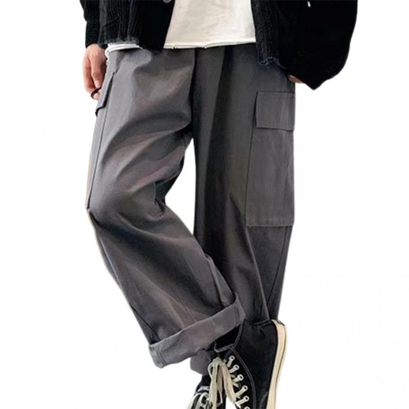 Ανδρικό παντελόνι Cargo Μοντέρνο φθινοπωρινό παντελόνι καθαρού χρώματος που αναπνέει ανδρικό παντελόνι από πολυεστέρα
