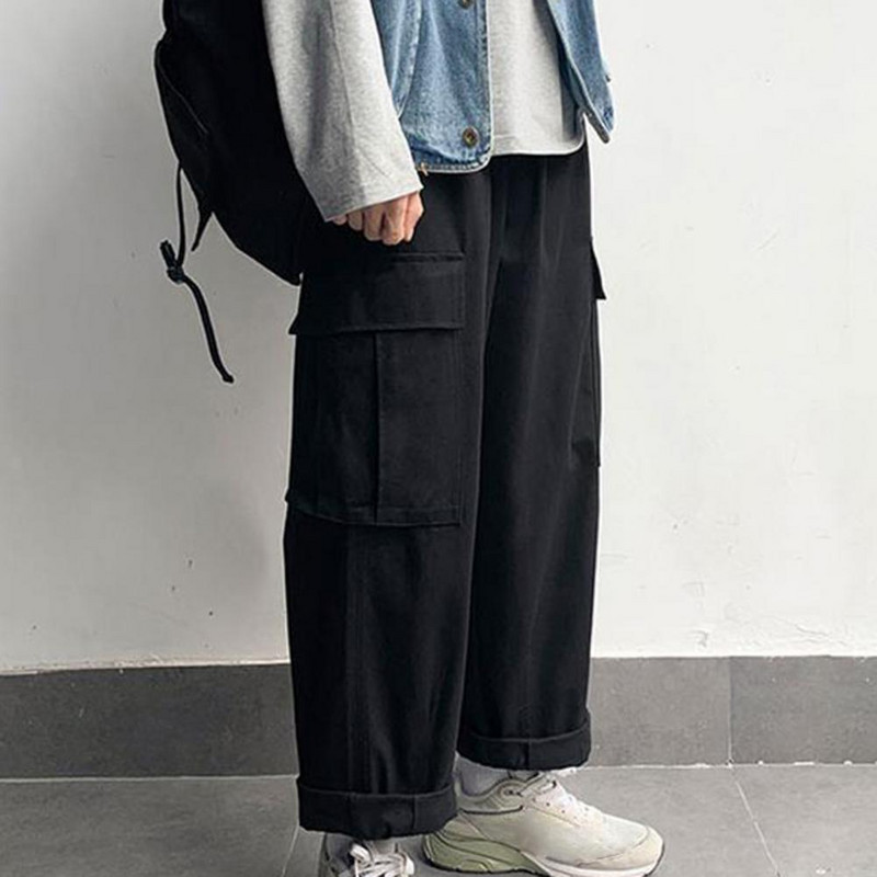 Ανδρικό παντελόνι Cargo Μοντέρνο φθινοπωρινό παντελόνι καθαρού χρώματος που αναπνέει ανδρικό παντελόνι από πολυεστέρα