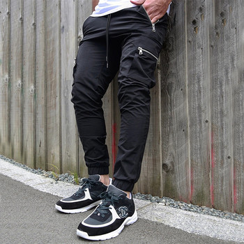 Διασυνοριακή Ευρώπη και Ηνωμένες Πολιτείες αθλητικό φερμουάρ αναψυχής παντελόνι πολλαπλών τσέπης ανδρικό παντελόνι προπόνησης τρεξίματος γυμναστικής κατασκευή