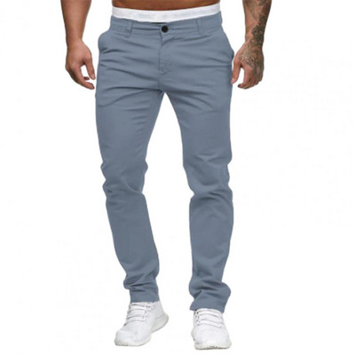 Mugavad meeste püksid Meeste pikad püksid Stiilsed meeste Slim Fit pahkluuni ulatuvad püksid Pehmest hingavast kangast vöökoha keskosa pendeldamiseks