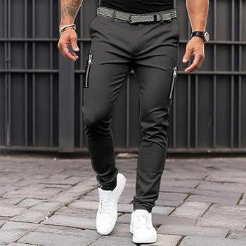 Мъжко ново улично облекло Jogger Pencil Pants Мъжки 100% памук Бизнес ежедневни панталони Vintage Zip Up Cargo дълги панталони Pantalon Homme