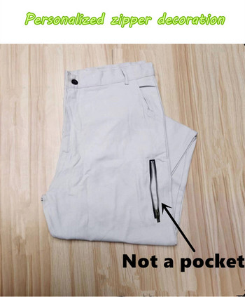 Мъжко ново улично облекло Jogger Pencil Pants Мъжки 100% памук Бизнес ежедневни панталони Vintage Zip Up Cargo дълги панталони Pantalon Homme