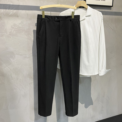 Sügises uued paksud ülikonnapüksid, meeste sirge kardinaga Korea mood Klassikaline äri vabaaja villased pidulikud püksid meeste kohv beež