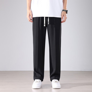 Нови мъжки ежедневни панталони Four Seasons за 2023 г. Едноцветни прави широки маркови панталони с широки крачоли Мъжки черни бели бежови