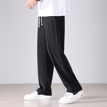 Нови мъжки ежедневни панталони Four Seasons за 2023 г. Едноцветни прави широки маркови панталони с широки крачоли Мъжки черни бели бежови
