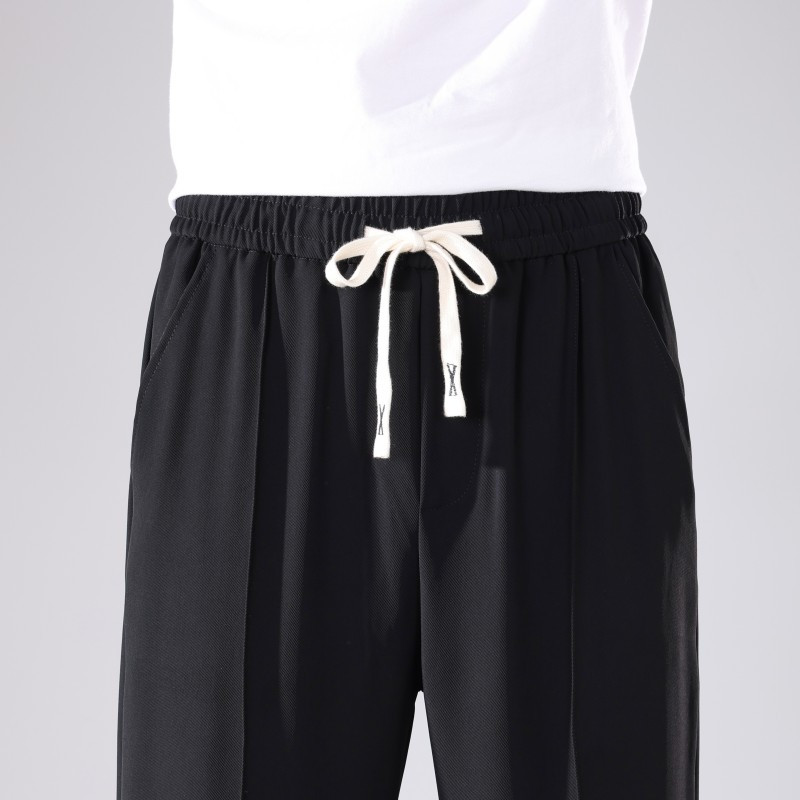 2023. aasta uued Four Seasons meeste vabaaja püksid, ühevärvilised sirged kottis, laia säärega püksid, meeste must valge beež