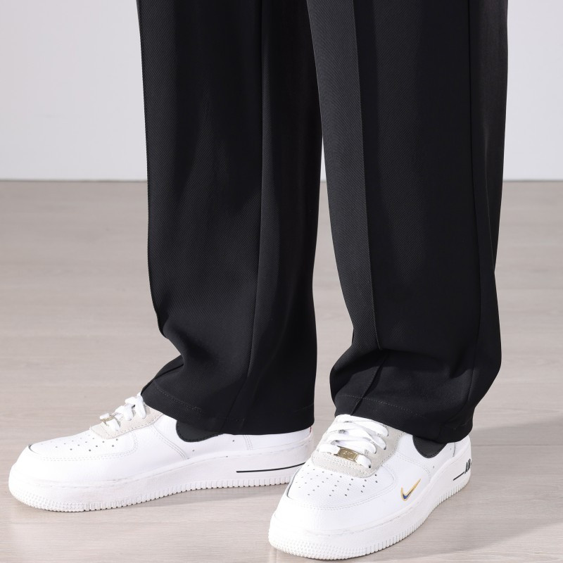 2023. aasta uued Four Seasons meeste vabaaja püksid, ühevärvilised sirged kottis, laia säärega püksid, meeste must valge beež