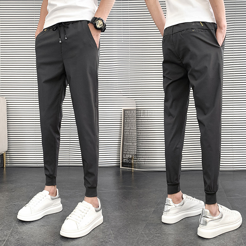 Καλοκαιρινό αντρικό καθημερινό παντελόνι χαρέμι ολοκαίνουργιο 2023 Κορεάτικο παντελόνι με λεπτή εφαρμογή Jogger Ανδρικό παντελόνι στιβαρό παντελόνι Streetwear Ανδρικά 36-28 Hot