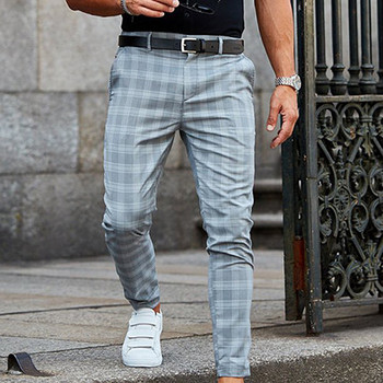 Мъжко ново улично облекло за джогинг молив карирани панталони Мъжки бизнес ежедневни панталони Vintage Thin Style Прав дълъг панталон Pantalon Homme
