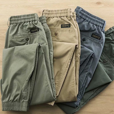 Cargo Pants Férfi nadrág 2022 alkalmi több zsebes rugalmas mandzsetta vékony húzózsinóros elasztikus derék férfi fitnesz nadrág