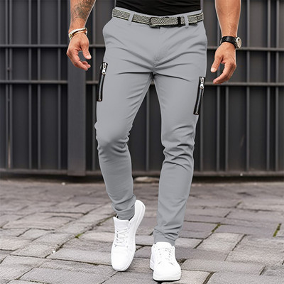 Muška nova ulična odjeća Jogger pencil hlače Muške 100% pamuk Poslovne ležerne hlače Vintage Zip Up Cargo duge hlače Pantalon Homme
