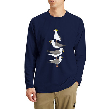New Stack of Seagulls Дълга тениска Големи тениски Бързо съхнеща риза Мъжко облекло
