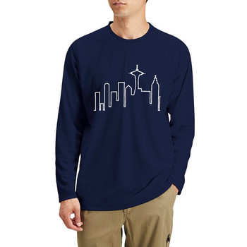 New Seattle Skyline (Frasier) Дълга тениска Естетично облекло тежки тениски Мъжки графични тениски големи и високи