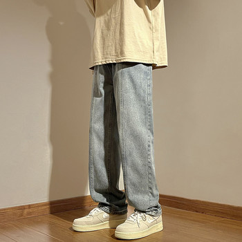 Άνοιξη 2023 Νέο Ανδρικό Μόδα Τζιν Φαρδύ ίσιο τζιν παντελόνι Κορεατικό streetwear Vintage Splice φαρδύ παντελόνι Επώνυμα ρούχα