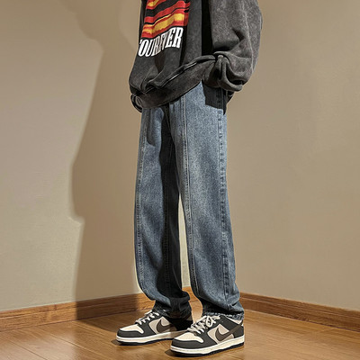Proljeće 2023. Nove muške modne traperice široke ravne traper hlače Korejska ulična odjeća Vintage spojene hlače širokih nogavica Brand odjeća