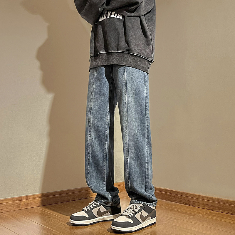 Proljeće 2023. Nove muške modne traperice široke ravne traper hlače Korejska ulična odjeća Vintage spojene hlače širokih nogavica Brand odjeća